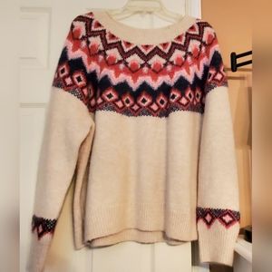 Old Navy Pink Fairisle Sweater (XL)